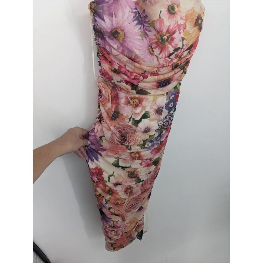 Express Dress Womens‎ Small Floral Maxi Bodycon Ruched Mesh Gown Homecoming - Picture 3 of 8
